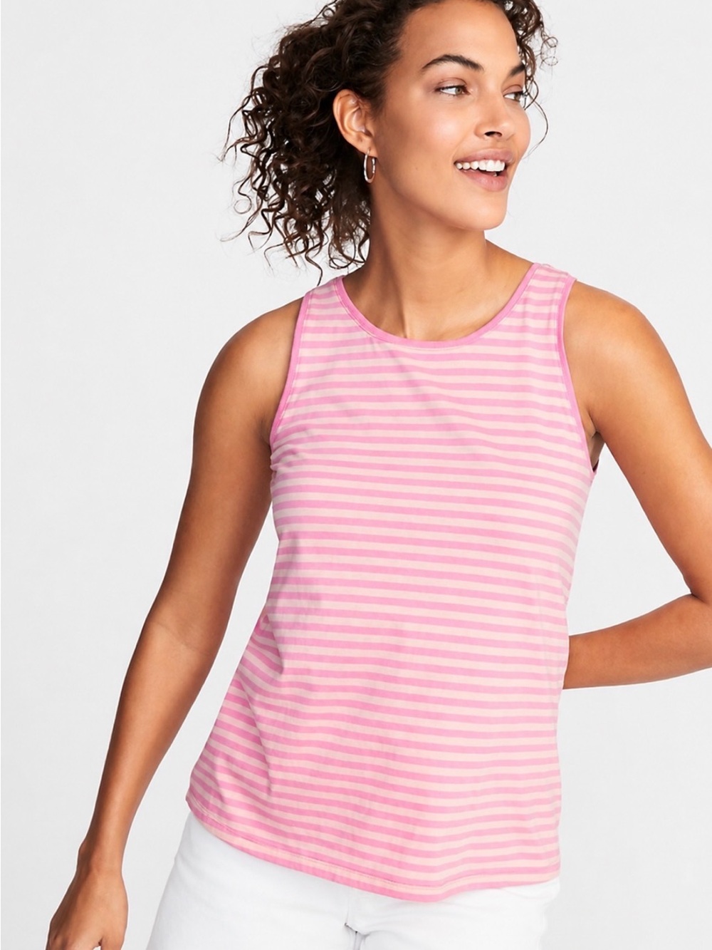 Old Navy Everywear pink stripe tank size medium